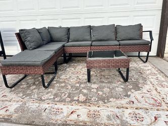 7 pc Outside patio furniture sectional with table - ONLY $49.999- READ Description