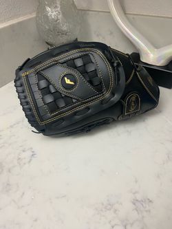 Black Baseball Glove with Gold Stitching