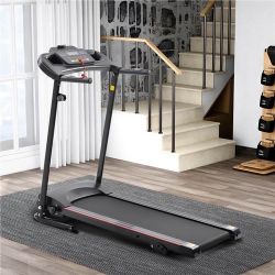 KRD-JK 1609A Folding Electric Treadmill Running Machine For Home Black With 3 Manual Inclines