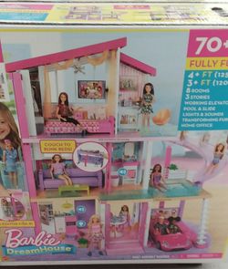 Barbie Dollhouse Set with 3 Dolls and Furniture, Pool and Accessories, Ages  4 & up