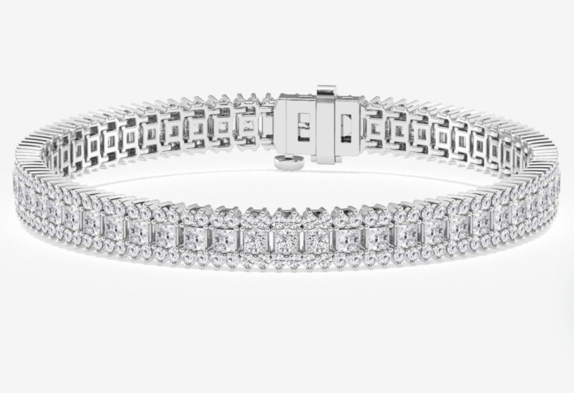 Grown Brilliance 6 ctw Princess Lab Grown Diamond Railroad Fashion Bracelet - 7 Inches

14K White Gold, FG, VS2+

