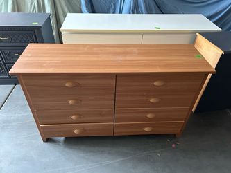 6-Drawer Wood Tone Double Dresser