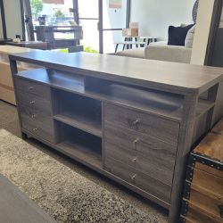 NEW TV STAND / BUFFET - DISTRESSED GREY DISTRESSED GRAY COLOR || SKU#ID1616271TC
