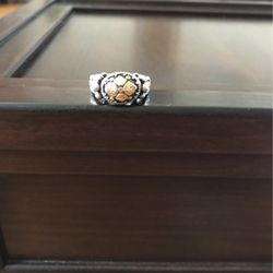 John Hardy Ring  18k And Sterling Silver 