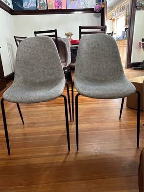 Pair of Sunitar Grey Round Spoon Chairs