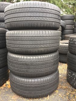 255/50/19 Michelin run flat set of used tires in great condition 65% tread 250$ plus tax for 4. Installation balance and alignment available but not