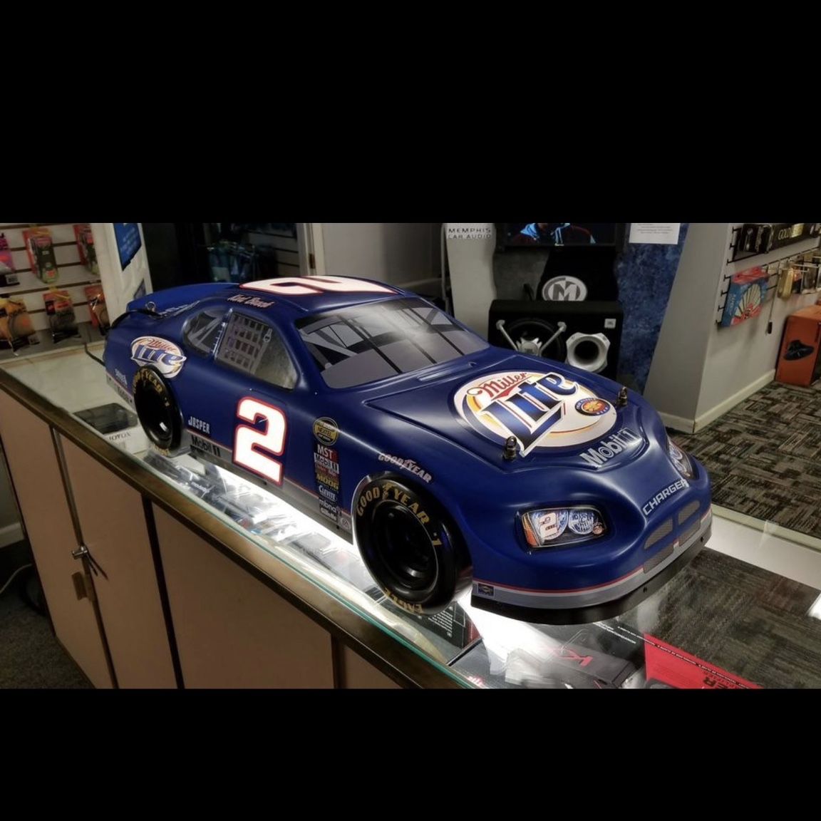 RARE NASCAR Miller Lite Race Car Pool Table Light, #2 Kurt Busch