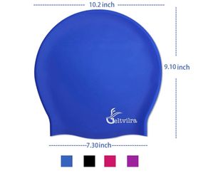 rand New Kids XL Silicone Swim Caps for Long Thick Hair (2 Pack)