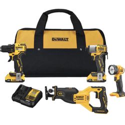 DEWALT 20V MAX 4-Tool Brushless Power Tool Combo Kit w/ Soft Case (2-Batteries and Charger Included)