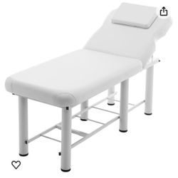 Professioan Massage Table w/Adjustable Backrest for Treatment Table Spa Facial Bed Barber Beauty Equipment, Metal Frame PU Leather, Removable Headrest