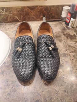 Jitai Black Leather Shoes Loafers Size 10.5