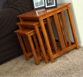 Wooden nesting tables