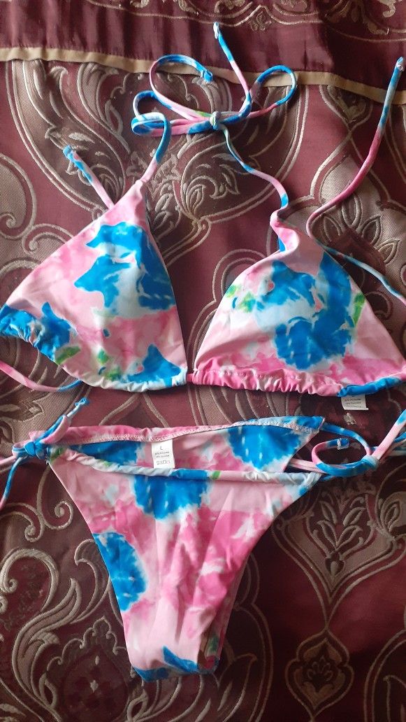 Bikini Tye Dye Pink Blue Brand New