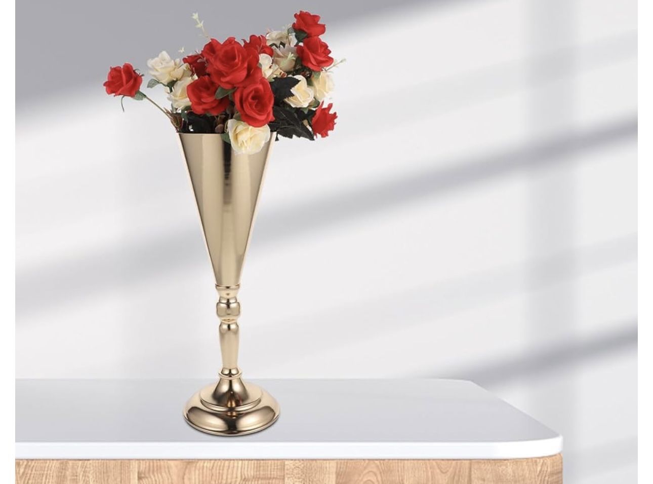 Metal Trumpet Vase