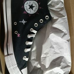 Black And Pink Converse All-Star High Tops