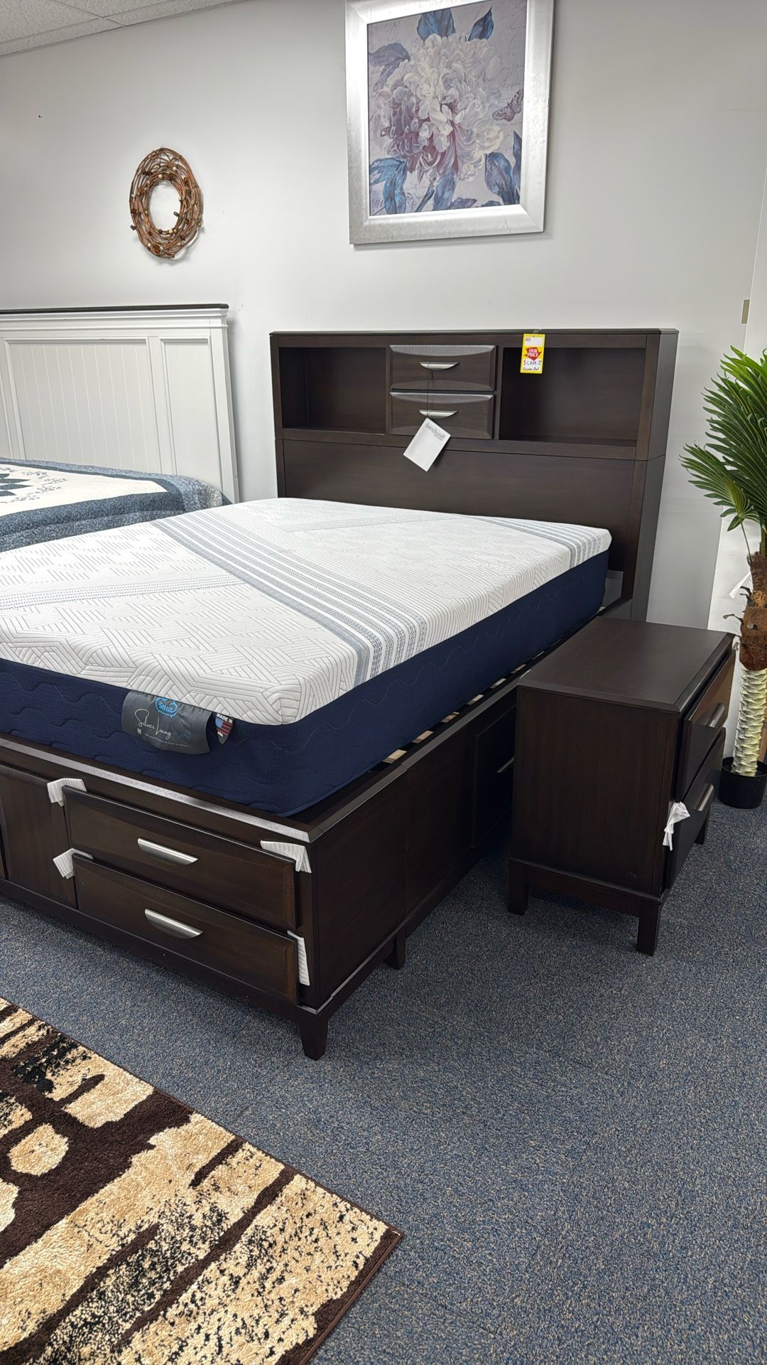 “Luxury Storage Bed — Queen or King Size • Solid Build with Tons of Drawers!Queen & King Storage Bed Set — Durable, Stylish, and Loaded with Dr