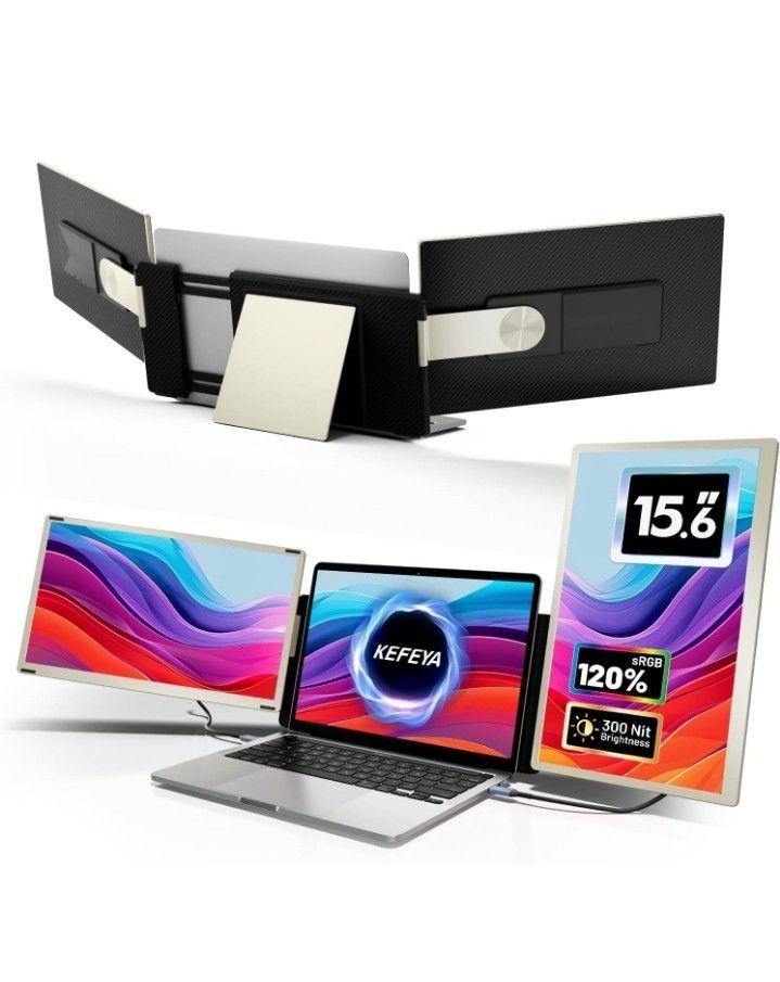 KEFEYA S6 Laptop Screen Extender, 15.6" Portable Monitor for Laptop