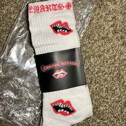 White Chrome Heart Socks