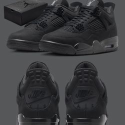 Air Jordan 4 Retro Size 12 Men’s Black Cats 