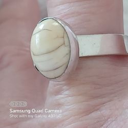 Vintage STERLING SILVER " WILD HORSE TURQUOISE " CONTEMPORARY RING- SZ7