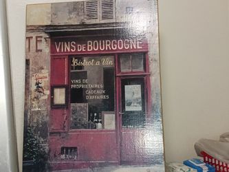 Canvas Painting Of The Front Of A Bistro