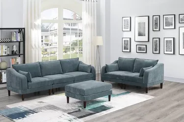 Brand New Grey Modular Sofa & Loveseat w Ottoman