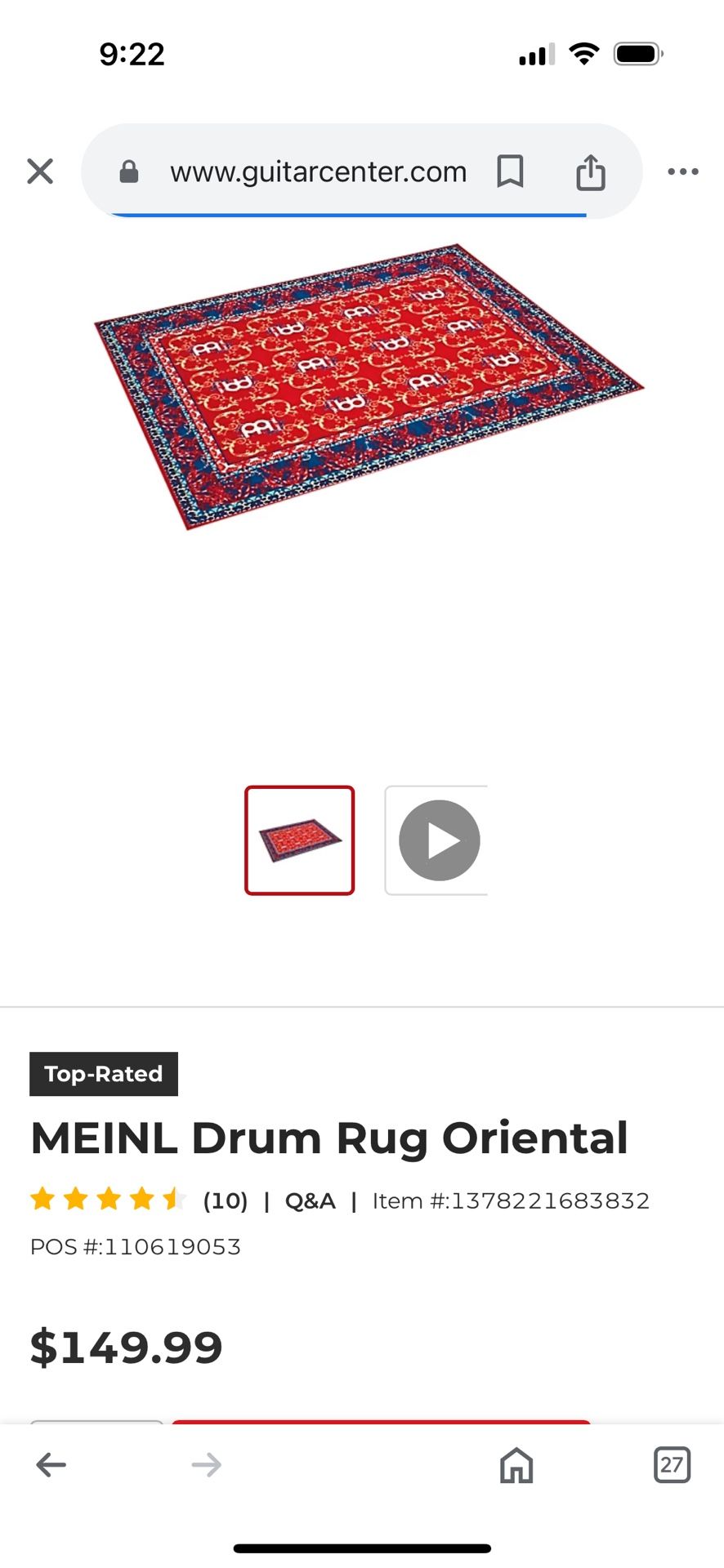 Meinl Drum Rug Oriental