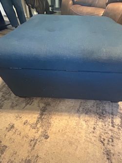 Navy storage ottoman