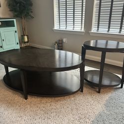 Oval cocktail table and Oval Chairside table