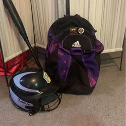 Softball Bag, Metal Bat And Helmet - Women’s/girls 