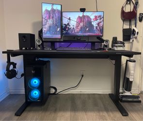 Predator Gaming PC, Secret Lab Magnus Standing Desk, and Peripherals