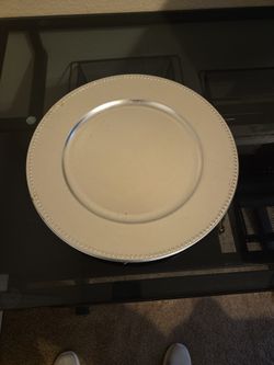 13" Round Silver Plates 3 Boxes (67 Pieces) 