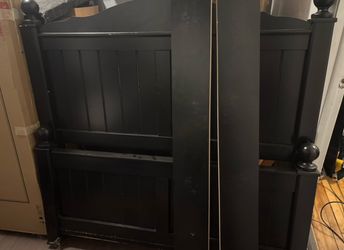 Black Wooden Pannel Bed Frame