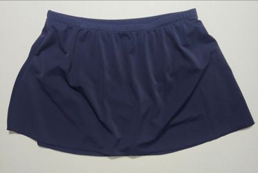 Navy Blue Elastic Waist Mini Skirt