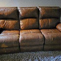 Leather Recliner And Sectional Couch