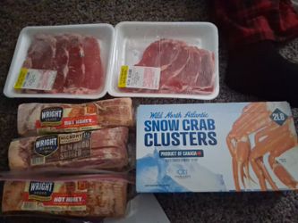 Beef And Fish Food And Pork