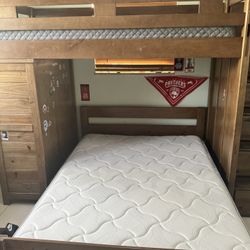 Bunk Bed with Stairs + Storage Drawers + Mattresses – Excellent Condition!