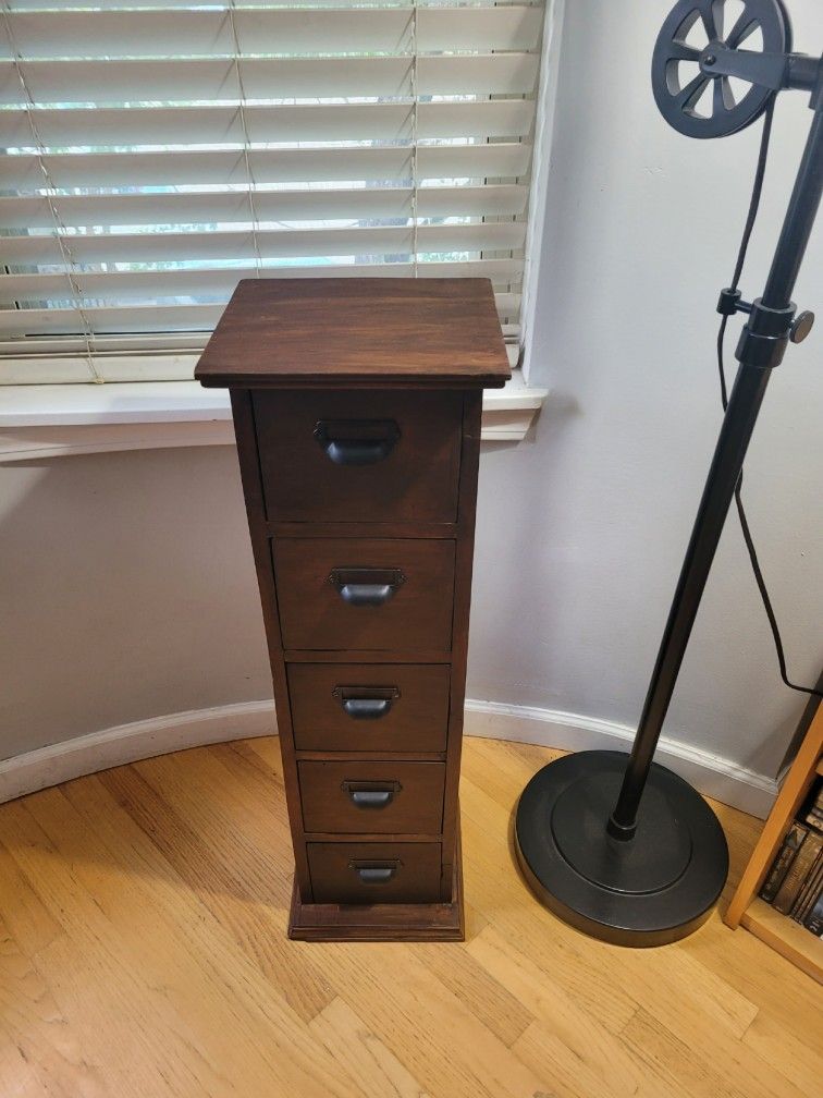 Rare Vintage Solid Wood Apothecary 5-Drawer 