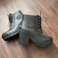 Hunter Rubber Ankle Combat Boots