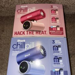 New Shark Chill Pill Blue 3-in-1 Personal Cooling System w/Fan, InstaChill, Mist