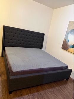 Upholstery King Size Bed- Mattress