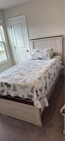 XL Twin Bedframe and Mattress Set