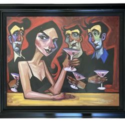TIM ROGERSON MIDNIGHT MARTINIS GICLEE ON CANVAS