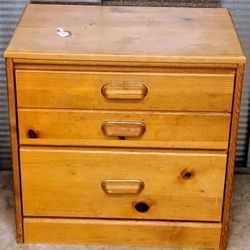 Wooden Bedside Table W/ Drawers