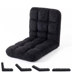 Garvee Folding Floor Chair with Back Support, Cozy Video Gaming Chairs Adjustable Position, Metal Support Floor Lounger Foldable Lazy Sofa Bed Meditat