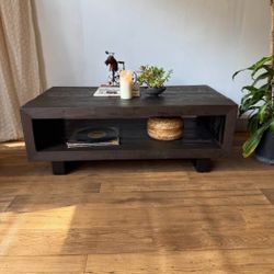 Vintage MCM Style Solid Wood Coffee Table