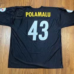 Troy Polamalu Pittsburgh Steelers Football Jersey Size L/XL, Vintage 