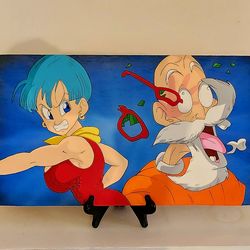 Bulma and Master Roshi wall Decor