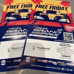 2 Tickets For Grand Prix April 19 