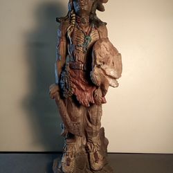 Native American Brave Ceramic Statue